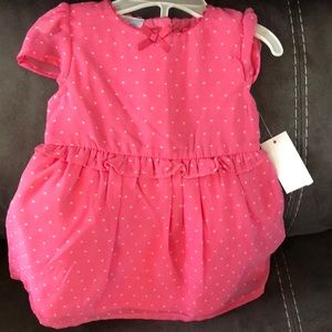 Little wonders pink and white polka dot dress